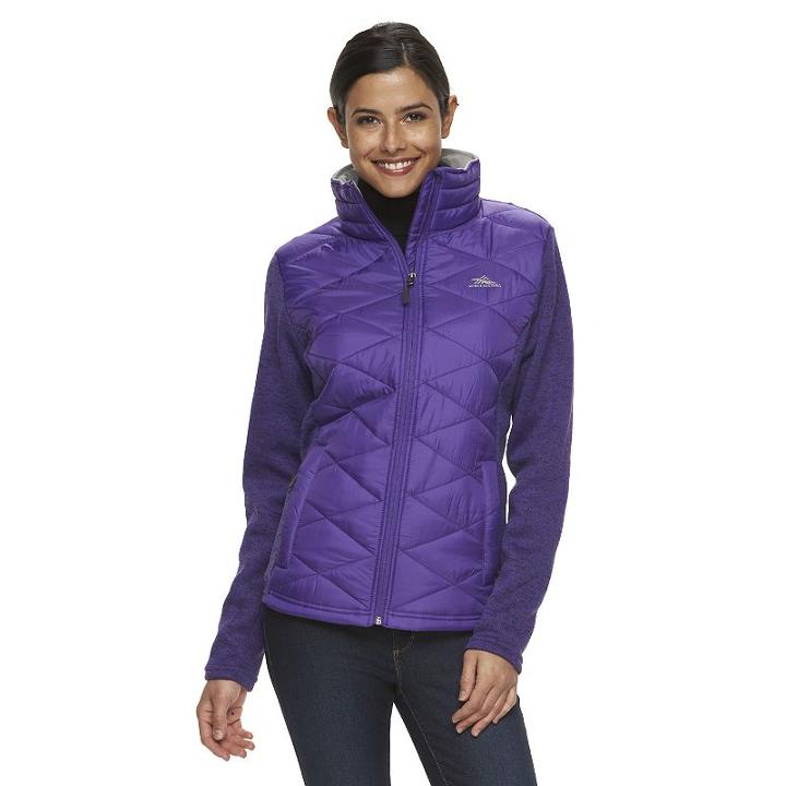 Women's High Sierra Funston Hybrid Quilted Sweater Jacket, Size: Large, Purple