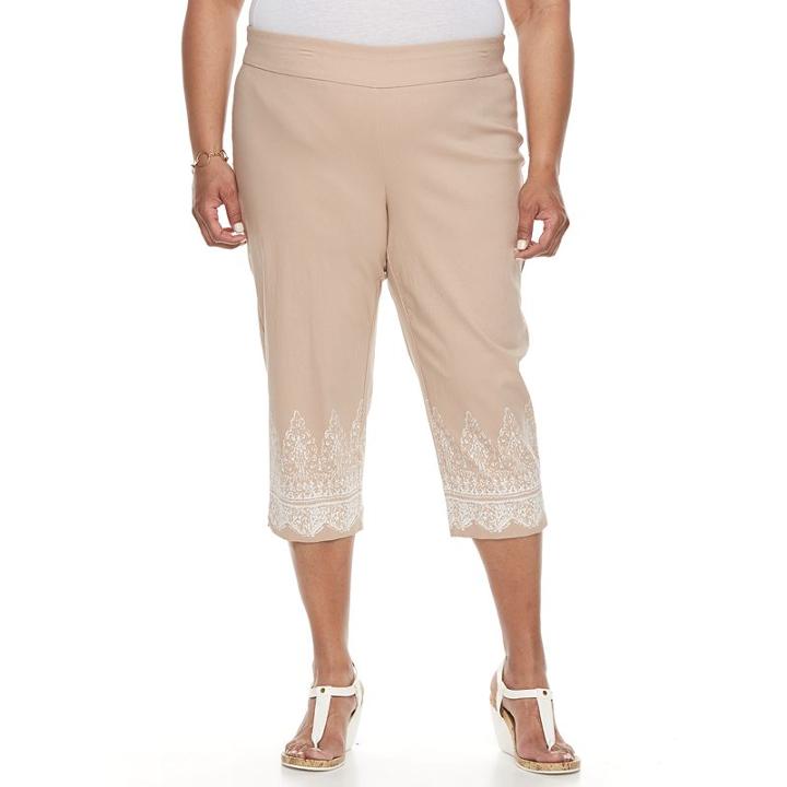 Plus Size Dana Buchman Millennium Pull-on Capris, Women's, Size: 3xl, Med Beige