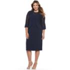 Plus Size Maya Brooke Lace-trim Sheath Dress & Jacket Set, Women's, Size: 24 W, Blue (navy)