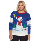 Juniors' Plus Size It's Our Time Light-up Christmas Sweater, Girl's, Size: 3xl, Med Blue