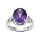 Sterling Silver Amethyst Oval Ring, Women's, Size: 6, Purple