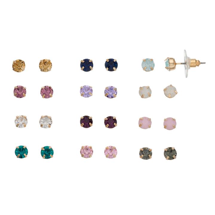 Lc Lauren Conrad Nickel Free Solitaire Stud Earring Set, Women's, Multicolor