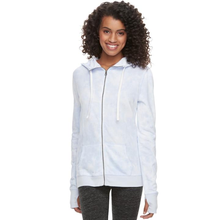 Juniors' Plus Size So&reg; Thumb Hole Zip-up Hoodie, Teens, Size: 3xl, Drk Purple