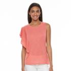 Women's Apt. 9&reg; Striped One-shoulder Top, Size: Xl, Lt Orange