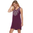 Women's Sonoma Goods For Life&trade; Embroidered Tank Dress, Size: Xl, Med Purple