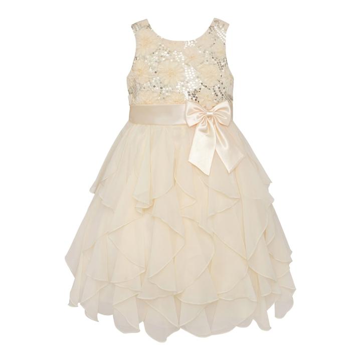 Girls 7-16 & Plus Size American Princess Floral Sequin Soutache Ruffle Dress, Size: 12, White