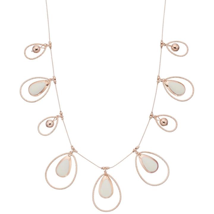 Teardrop Charm Necklace, Women's, Light Pink