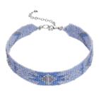 Blue Seed Bead Choker Necklace, Women's, Med Blue