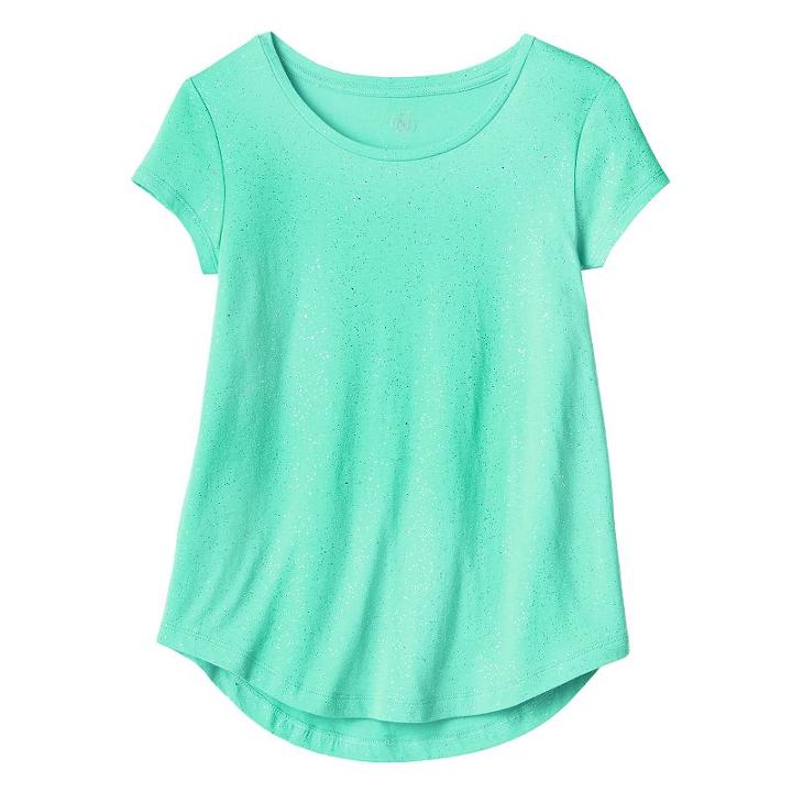 Girls 7-16 & Plus Size So&reg; Short Sleeve Curve Hem Tee, Girl's, Size: 7-8, Turquoise/blue (turq/aqua)