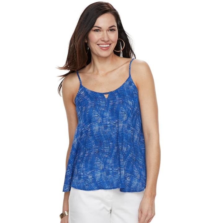 Women's Apt. 9&reg; Keyhole Georgette Cami, Size: Small, Blue