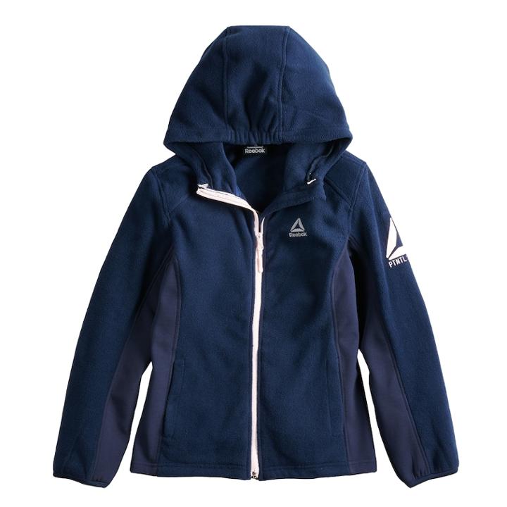 Girls 7-16 Reebok Polar Fleece Midweight Jacket, Size: 7-8, Blue (navy)