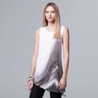 Women's Simply Vera Vera Wang Abstract Asymmetrical Tank, Size: Large, White