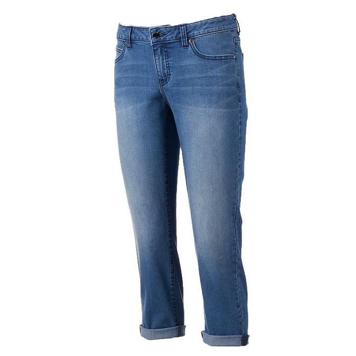 Petite Jennifer Lopez Cuffed Jean Capris, Women's, Size: 0 Petite, Med Blue