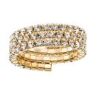 Duchess Of Dazzle Crystal 14k Gold-plated Coil Ring, Women's, White
