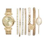 Vivani Women's Crystal Watch & Bracelet Set, Size: Small, Yellow