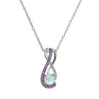 Lab-created Opal And Amethyst Sterling Silver Twist Pendant Necklace, Women's, Size: 18, Purple