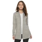 Women's Apt. 9&reg; Essential Ribbed Cardigan, Size: Xl, Med Grey