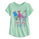 Girls 4-10 Jumping Beans&reg; Dreamworks Trolls Make Today Happy Tee, Size: 5, Lt Green