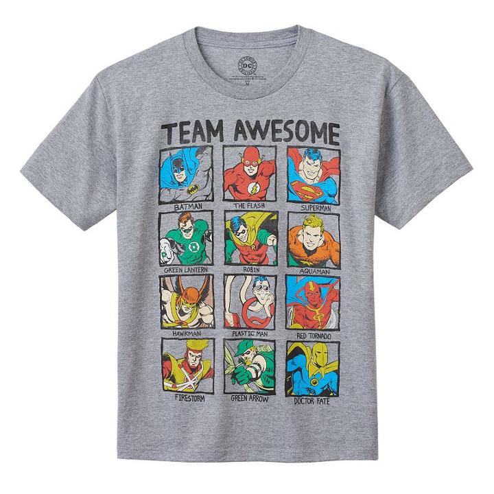 Boys 8-20 Dc Comics Justice League Team Awesome Tee, Boy's, Size: Medium, Grey