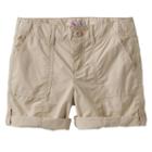 Girls 7-16 & Plus Size So&reg; Roll-tab Neon Solid Utility Bermuda Shorts, Girl's, Size: 14 1/2, Lt Beige