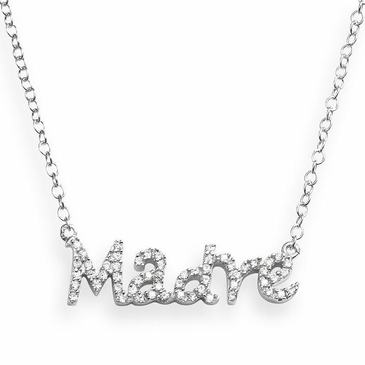 Sophie Miller Sterling Silver Cubic Zirconia Madre Necklace, Women's, Size: 16, White