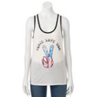 Juniors' The Print Shop Peace Love Usa Graphic Tank, Girl's, Size: Medium, White Oth