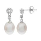 Pearlustre By Imperial Sterling Silver Freshwater Cultured Pearl Drop Earrings, Women's, White