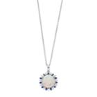 Sterling Silver Lab-created Opal & Lab-created Sapphire Circle Pendant, Women's, White