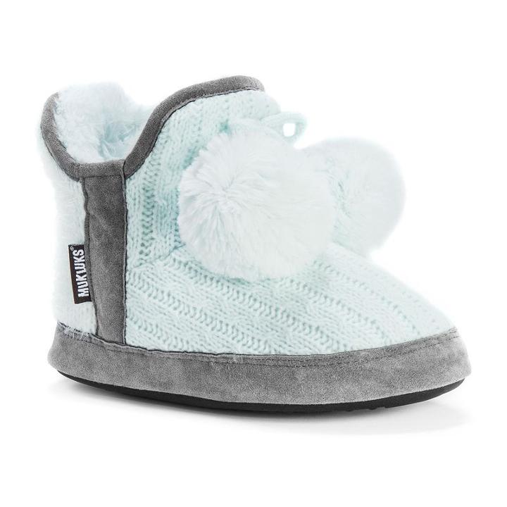Muk Luks Women's Pennley Sweater Bootie Slippers, Size: Medium, Green Oth