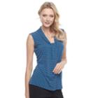 Women's Dana Buchman Knot-front Top, Size: Xl, Dark Blue