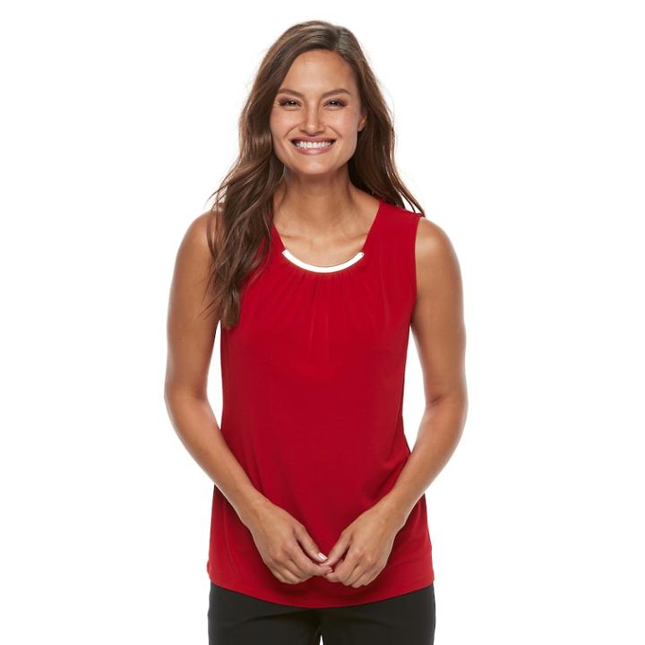 Women's Dana Buchman Necklace Top, Size: Large, Med Red