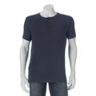 Men's Apt. 9&reg; Modern-fit Slubbed Henley, Size: Medium, Dark Blue