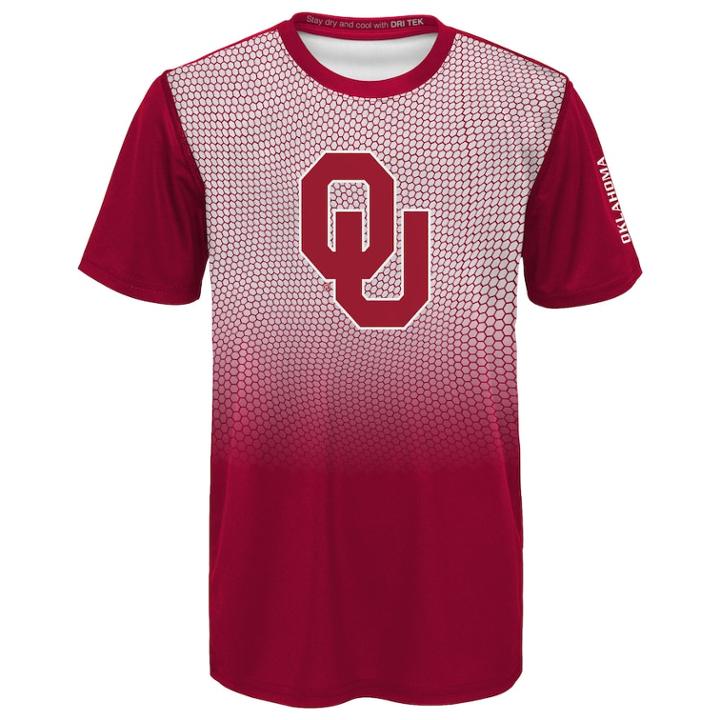 Boys 8-20 Oklahoma Sooners Bitmapped Dri-tek Tee, Size: L 14-16, Red