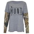 Women's Realtree Brisk Hunt Long Sleeve Graphic Tee, Size: Medium, Black