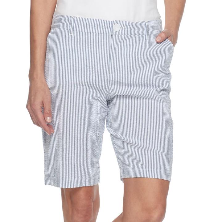 Women's Croft & Barrow&reg; Twill Bermuda Shorts, Size: 10, Dark Blue