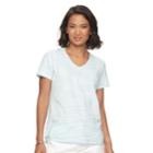 Women's Croft & Barrow&reg; Essential V-neck Tee, Size: Medium, Light Blue