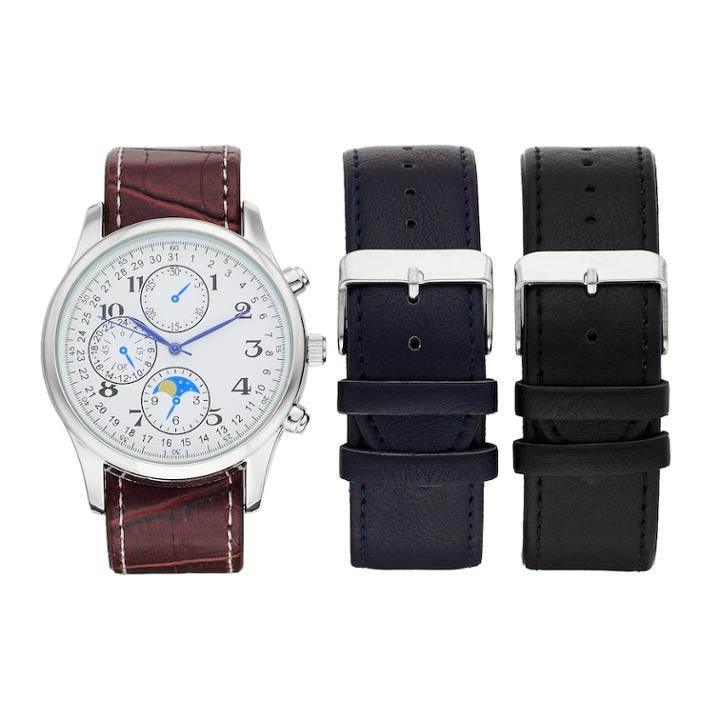 Men's Watch & Interchangeable Band Set, Size: Large, Black