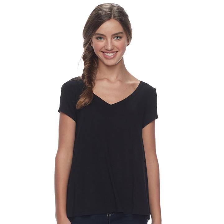Juniors' So&reg; Crossback Tee, Teens, Size: Small, Black