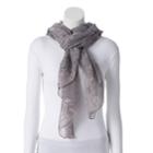 Women's Lc Lauren Conrad Folk Blooms Oversized Wrap Scarf, Grey