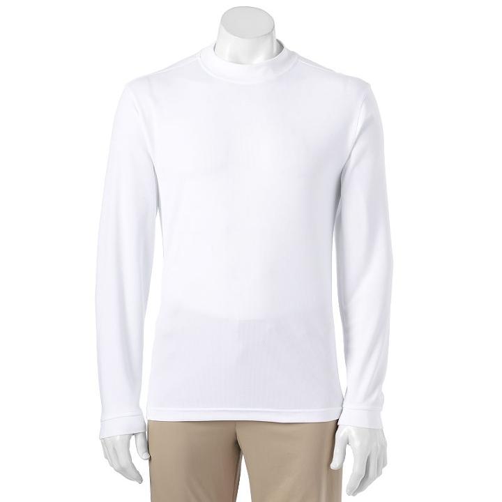 Men's Grand Slam Classic-fit Solid Airflow Performance Mockneck Pullover, Size: Xl, White