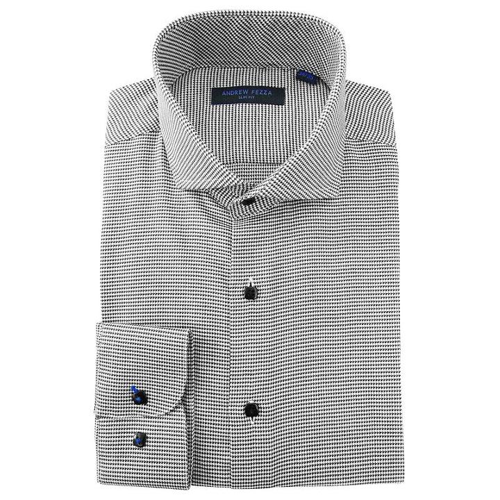 Men's Andrew Fezza Slim-fit Comfort Flex Collar Dress Shirt, Size: 15.5, Black