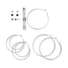 Mudd&reg; Stud & Textured Hoop Earring Set, Girl's, Multicolor