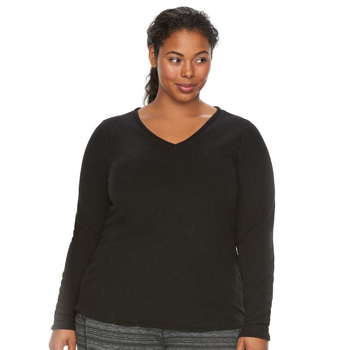 Plus Size Tek Gear&reg; Microfleece Sweatshirt, Women's, Size: 2xl, Black