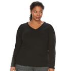 Plus Size Tek Gear&reg; Microfleece Sweatshirt, Women's, Size: 2xl, Black