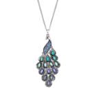 Mudd&reg; Silver-tone Simulated Crystal Peacock Long Pendant, Teens, Multicolor