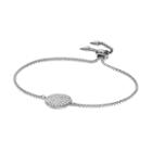 Cubic Zirconia Circle Link Lariat Bracelet, Women's, Grey