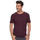 Men's Marc Anthony Slim-fit Slubbed Henley, Size: Small, Purple