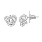Dana Buchman Silver Tone Knot Stud Earrings, Women's