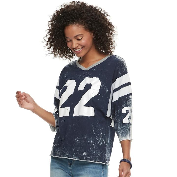 Juniors' Vanilla Star 22 Football Jersey, Teens, Size: Small, Turquoise/blue (turq/aqua)