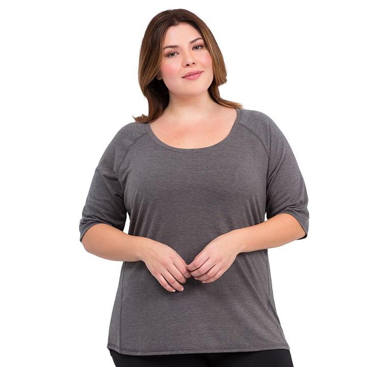 Plus Size Marika Retreat Scoopneck Tee, Women's, Size: 2xl, Med Grey